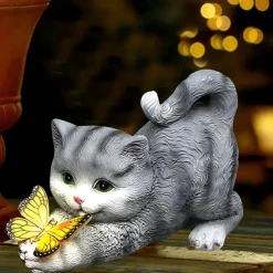 Solar Cute Simulation Cat Garden Light, Outdoor Waterproof Resin Crafts, Creative Animal Home & Patio Decoration