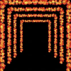 Solar 3D Pumpkin Maple Leaf String Lights 6.5m 30LED Outdoor Waterproof Garden Light Autumn Thanksgiving Christmas Wedding Party Holiday Yard Home Balcony Decoration