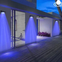 Solar Deck Lamp Outdoor Wall Washing Light Step Light Waterproof LED Wall Lamp Garden Porch Yard Fence Wall Landscape Decoration 2/4PCS