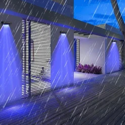 Solar Deck Lamp Outdoor Wall Washing Light Step Light Waterproof LED Wall Lamp Garden Porch Yard Fence Wall Landscape Decoration 2/4PCS