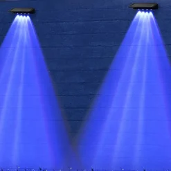 Solar Deck Lamp Outdoor Wall Washing Light Step Light Waterproof LED Wall Lamp Garden Porch Yard Fence Wall Landscape Decoration 2/4PCS