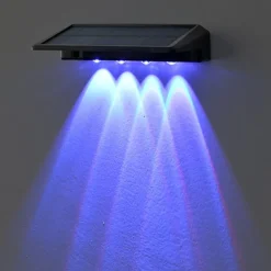 Solar Deck Lamp Outdoor Wall Washing Light Step Light Waterproof LED Wall Lamp Garden Porch Yard Fence Wall Landscape Decoration 2/4PCS
