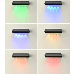 Solar Deck Lamp Outdoor Wall Washing Light Step Light Waterproof LED Wall Lamp Garden Porch Yard Fence Wall Landscape Decoration 2/4PCS