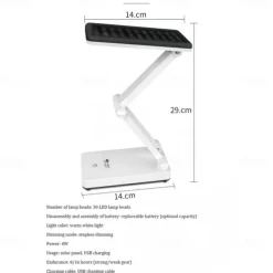 Solar Dimmable Touch Foldable Table Lamp Desk Lamp Eye Protection Table Lamp Portable Solar Rechargeable Table Lamp Solar Usb Charging