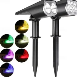 Solar Dual-use Tree Light Outdoor Super Bright Waterproof Spotlight Landscape Yard Garden Villa Decorative Lighting Lawn Lamp 2Leds 7Leds