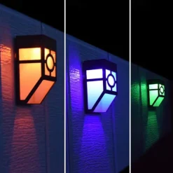 Solar Fence Lights Outdoor LED Wall Light Waterproof Wireless Step Decorative Lighting Lamps for Deck Stair Patio Garden Walkway Landscape