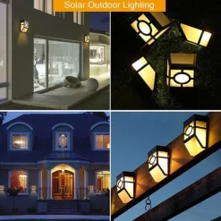 Solar Fence Lights Outdoor LED Wall Light Waterproof Wireless Step Decorative Lighting Lamps for Deck Stair Patio Garden Walkway Landscape