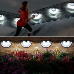 Solar Fence Lights Outdoor Waterproof Garden Lights Solar Wall Lights for Fence Yard Villa Garden Garage Deck Stairs Landscape Decoration