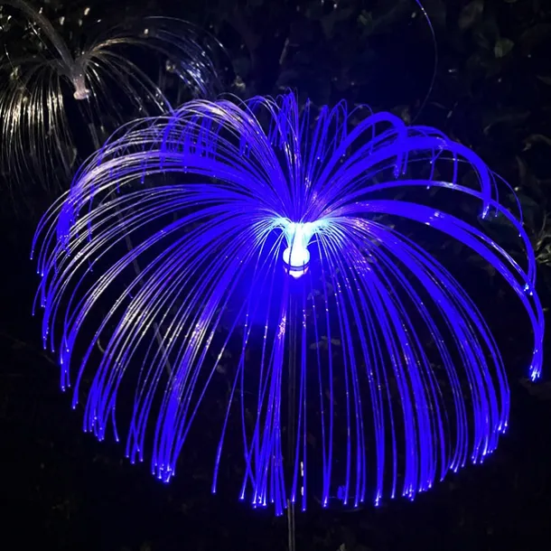 Solar Fiber Double-layer Jellyfish Lamp Outdoor Ground Plug Induction Lawn Garden Decorative Landscape Lamp