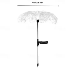 Solar Fiber Double-layer Jellyfish Lamp Outdoor Ground Plug Induction Lawn Garden Decorative Landscape Lamp