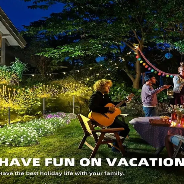 Solar Firework Light, IP65 Waterproof Christmas Garden Flower Lights with 8 Modes, Outdoor Fairy Stake Lights for Yard, Patio & Christmas Decorations
