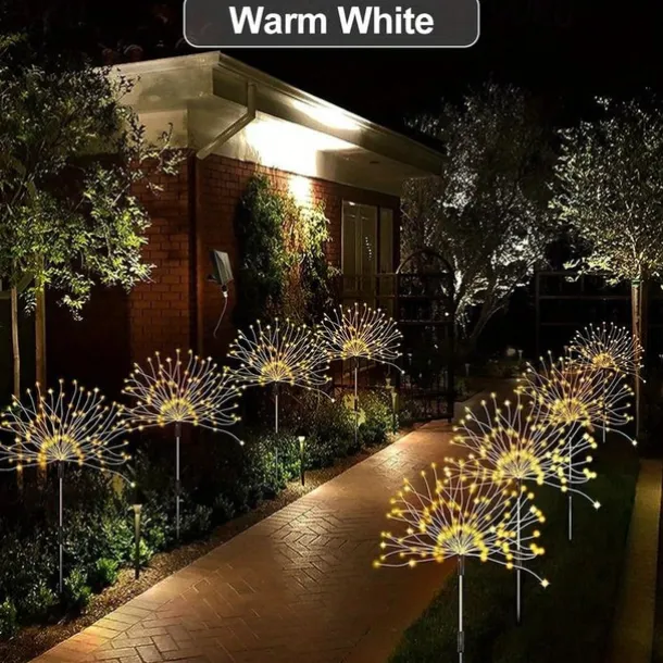 Solar Firework Light, IP65 Waterproof Christmas Garden Flower Lights with 8 Modes, Outdoor Fairy Stake Lights for Yard, Patio & Christmas Decorations