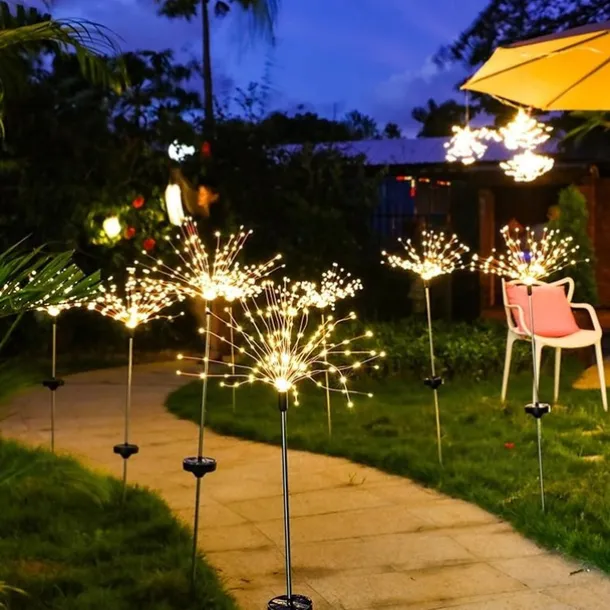 Solar Firework Light, IP65 Waterproof Christmas Garden Flower Lights with 8 Modes, Outdoor Fairy Stake Lights for Yard, Patio & Christmas Decorations