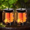 Solar Flame Lantern Outdoor Pathway Lights Garden Lights LED Waterproof Hanging Light 99LEDs Retro Garden Light 3 Modes Lighting Landscape Light for Courtyard Balcony Pathway Christmas/Halloween Decor