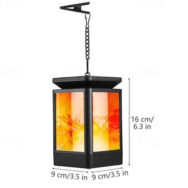 Solar Flame Lantern Outdoor Pathway Lights Garden Lights LED Waterproof Hanging Light 99LEDs Retro Garden Light 3 Modes Lighting Landscape Light for Courtyard Balcony Pathway Christmas/Halloween Decor