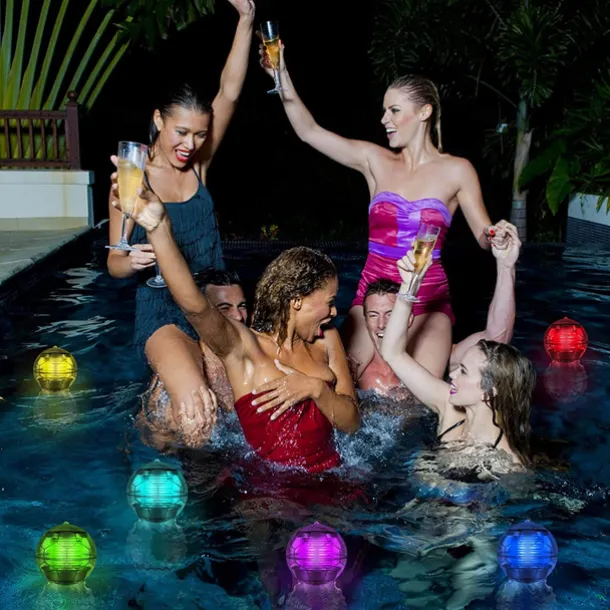 Solar Floating Pool Lights Waterproof LED Ball Lights RGB Color Changing Pool Pond Fountain Garden Party Bathtub Decoration