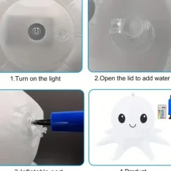 Solar Floating Pool Lights Solar Powered Waterproof Inflatable Octopus Light 16 Colors Inflatable Pond Light with Remote Control for Christmas Decoration Garden Wedding Party