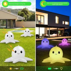 Solar Floating Pool Lights Solar Powered Waterproof Inflatable Octopus Light 16 Colors Inflatable Pond Light with Remote Control for Christmas Decoration Garden Wedding Party