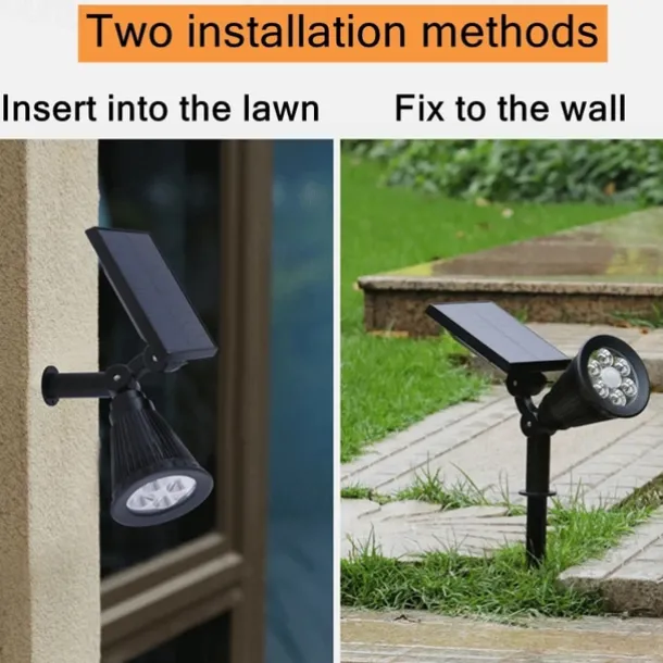 Solar Flood Lights Garden Spotlight Outdoor Waterproof 7LED Ground Plug Lawn Lamp LED Flood Light Courtyard Landscape Garden Decorative Lighting Garden Light