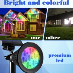 Solar Flood Lights Garden Spotlight Outdoor Waterproof 7LED Ground Plug Lawn Lamp LED Flood Light Courtyard Landscape Garden Decorative Lighting Garden Light