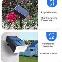 Solar Flood Lights for Outdoor dusk to dawn, 72 LED Waterproof Solar Security Wall Light with 2 Lighting Modes for Front Door, Backyard, Garden, Patio