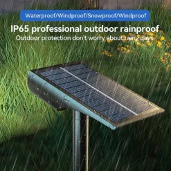 Solar Flood Lights Landscape Spotlights - IP65 Waterproof Outdoor Pathway Garden Light, Warm White & Green Auto On/Off Solar Lights for Driveway, Porch and Walkways