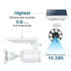 Solar Flood Lights Outdoor Motion Sensor 1400lm LED Spotlight 9W(130W Equiv.) Solar Flood Security Lights for Garden Driveway Patio Yard Path Porch Deck