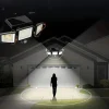 Solar Flood Lights Outdoor Lights 3-Head Motion Sensor Light 2500Lumens 210LEDs Safety Light with Remote Control, IP65 Waterproof Wide-Angle Floodlight Wall Light