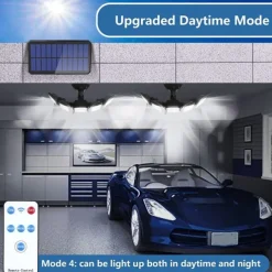 Solar Flood Lights Outdoor Motion Sensor 300 LED 5 Heads Solar Powered Motion Sensor with Remote Control Dusk To Dawn 3 Lighting Modes