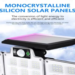 Solar Flood Lights Security LED Outdoor Lights 120/168/228 LED Bead Outdoor Solar Remote Control Wall Lamp LED Body Sensing Garden Lamp Home Garage Lamp Road Lighting Solar Lamp