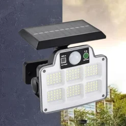 Solar Flood Lights Security LED Outdoor Lights 120/168/228 LED Bead Outdoor Solar Remote Control Wall Lamp LED Body Sensing Garden Lamp Home Garage Lamp Road Lighting Solar Lamp
