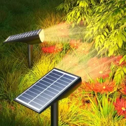 Solar Flood Lights Spotlight 9LEDs Outdoor Waterproof Floodlight for Garden Swimming Pool Pond Courtyard Landscape Decor Lighting