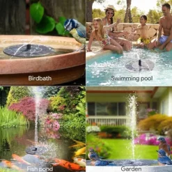 Solar Fountain Lights Water Pump Pool Pond Light Remote Control Garden Decoration Bird Bath Solar Powered Fountain Floating Water