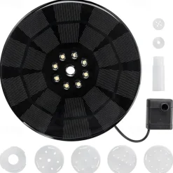 Solar Fountain Upgraded Innovative Solar Powered Fountain Pump Colorful 160mah Battery Solar Water Fountain Pump 3W 5V LED Lights Floating Garden Fountain Pump Swimming Pools Pond Lawn Decor