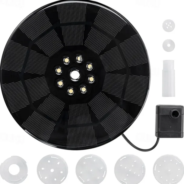 Solar Fountain Upgraded Innovative Solar Powered Fountain Pump Colorful 160mah Battery Solar Water Fountain Pump 3W 5V LED Lights Floating Garden Fountain Pump Swimming Pools Pond Lawn Decor