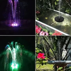 Solar Fountain Upgraded Innovative Solar Powered Fountain Pump Colorful 160mah Battery Solar Water Fountain Pump 3W 5V LED Lights Floating Garden Fountain Pump Swimming Pools Pond Lawn Decor
