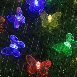 Solar Garden Decoration Fairy String Lights - 5M 20LEDs Dragonfly & Butterfly, Waterproof Wreath Lights for Pahway Lawn, Wedding & Party Holiday Decoration