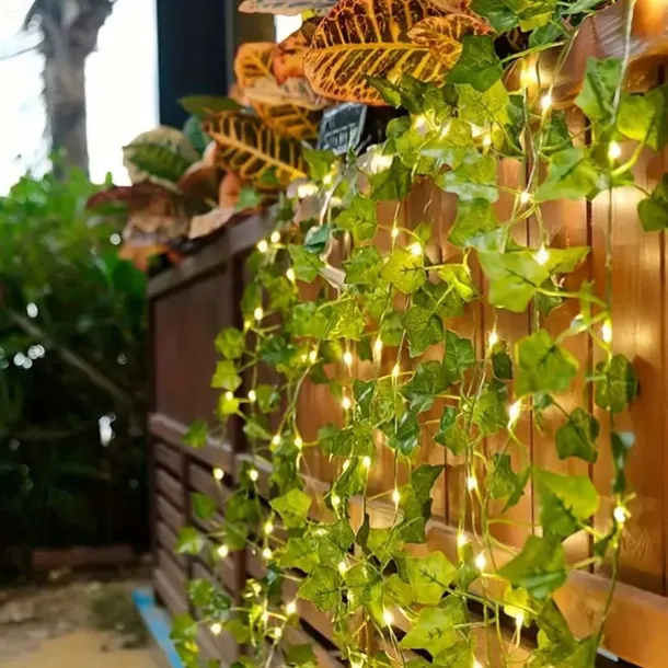 Solar Garden Light Creeper Vine String Lights 2m 20LED 4m 40LED 8 Modes for Christmas Mother's Day Wedding Birthday Party Garden Balcony Outdoor Indoor Waterproof Decoration