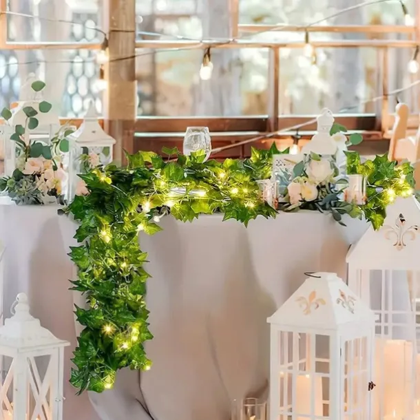 Solar Garden Light Creeper Vine String Lights 2m 20LED 4m 40LED 8 Modes for Christmas Mother's Day Wedding Birthday Party Garden Balcony Outdoor Indoor Waterproof Decoration