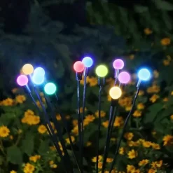 Solar Garden Light Waterproof Firefly Lights Outdoor Starburst Swaying Lights 2 Modes 6/8/10 Heads for Yard Patio Pathway Decoration