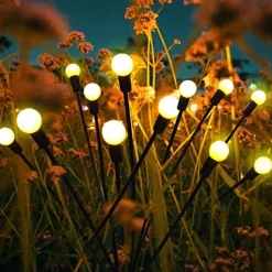Solar Garden Light Waterproof Firefly Lights Outdoor Starburst Swaying Lights 2 Modes 6/8/10 Heads for Yard Patio Pathway Decoration