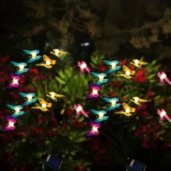 Solar Garden Lights Butterfly Garden Decor Landscape Solar Butterflies Swaying Lights Dance in Wind Stakes Yard Patio Lawn