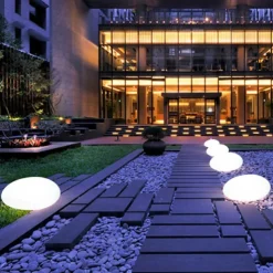 Solar Garden Lights Outdoor Glow Cobblestone Shape Lamp Garden Decor Light RGB Waterproof Landscape Night Lights for Lawn Patio Path Wedding