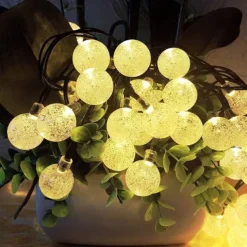 Solar Globe String Lights Outdoor 10M 50LEDs Crystal Ball Wedding Patio Lights, 8 Modes Waterproof for Garden, Lawn, Party, Wedding and Courtyard Decorations