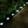 Solar Ground Lights 8LEDs Garden Lights Patio Disk Lights In-Ground Outdoor Landscape Lighting for Lawn Patio Pathway Yard Deck Walkway