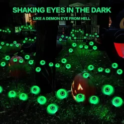 Solar Halloween Firefly Lights Eyeball Swing Lights Halloween Ghost Eyes Lawn Lamp Outdoor Patio Holiday Party Halloween Decoration 1pc