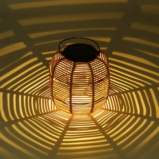 Solar Hand-Woven Laterns Garden Lawn Lamp Outdoor Waterproof Rattan Woven Landscape Garden Lamp Villa Homestay Decoration Lamp Atmosphere Lamp