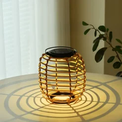 Solar Hand-Woven Laterns Garden Lawn Lamp Outdoor Waterproof Rattan Woven Landscape Garden Lamp Villa Homestay Decoration Lamp Atmosphere Lamp