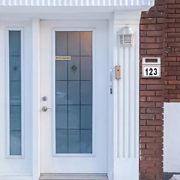 Solar House Number LED Address Sign Address Plaque Stainless Steel Door Number Light Outdoor Waterproof LED House Address Number Indicator Outdoor Garden Street Decoration Lighting Wall Light