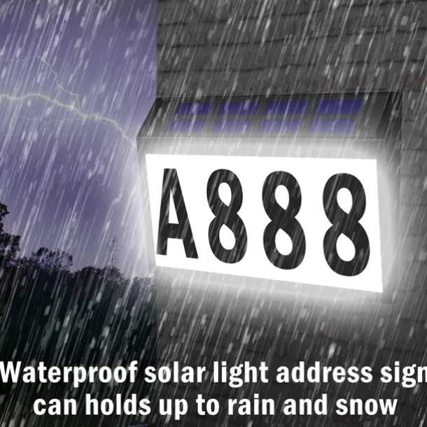 Solar House Numbers Light Lighted House Numbers Sign Plaque Address Numbers for Houses Waterproof LED Solar Powered Address Sign for Houses Mailbox Street Yard
